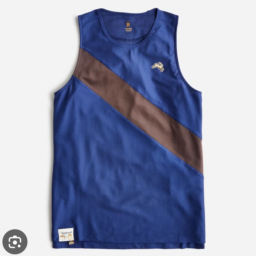 Tracksmith Blue and Brown Tank Top